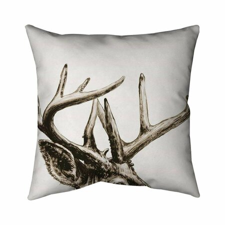 FONDO 26 x 26 in. Roe Deer Plume Sepia-Double Sided Print Indoor Pillow FO2794661